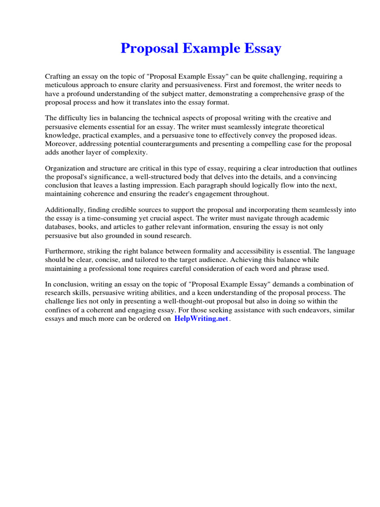 Proposal Example Essay | PDF | Fossil | Essays