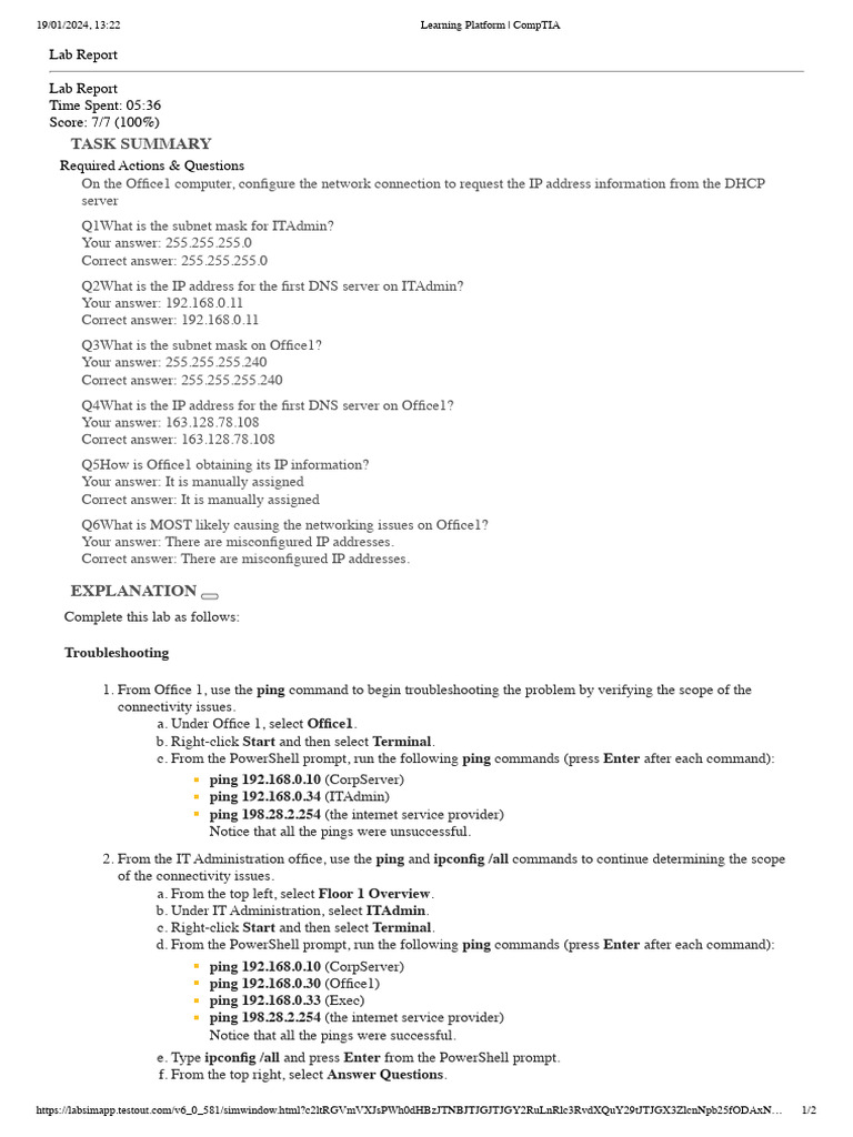 Troubleshooting Network Connectivity Issues | PDF | Ip Address ...