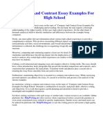 Compare and Contrast Essay Examples For High School