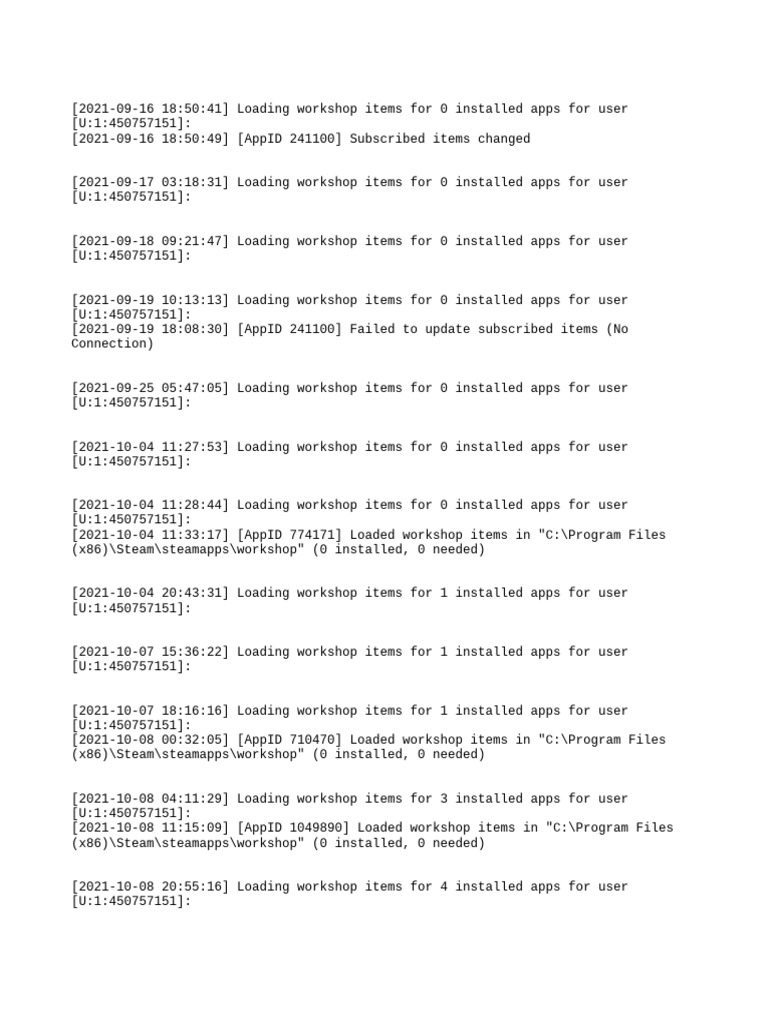 Steam Workshop Item Logs | PDF | Mobile App | Computer Hardware