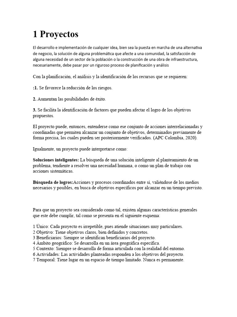 Clase 1 Bases Tecnicas para La Formulacion de Proyectos | PDF ...