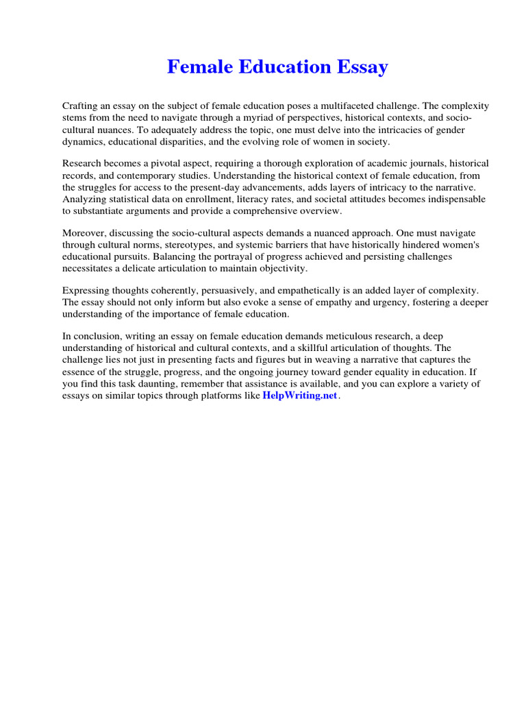 Female Education Essay PDF Palestinians Biofilm