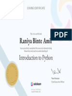 Intro To Python Certificate Sololearn PDF