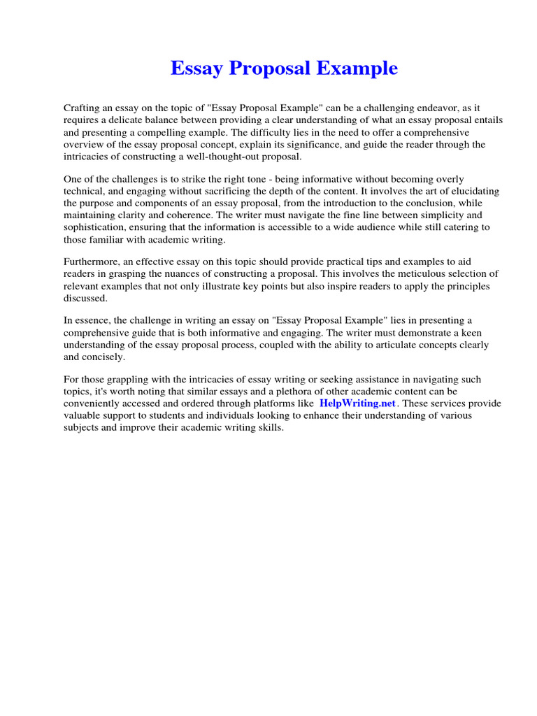 Essay Proposal Example | PDF | Stars | Essays