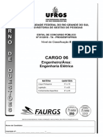 FAURGS - PROGESP - Edital 01/2018 06 - Engenheiro/Área: Engenharia Elétrica Pág. 1