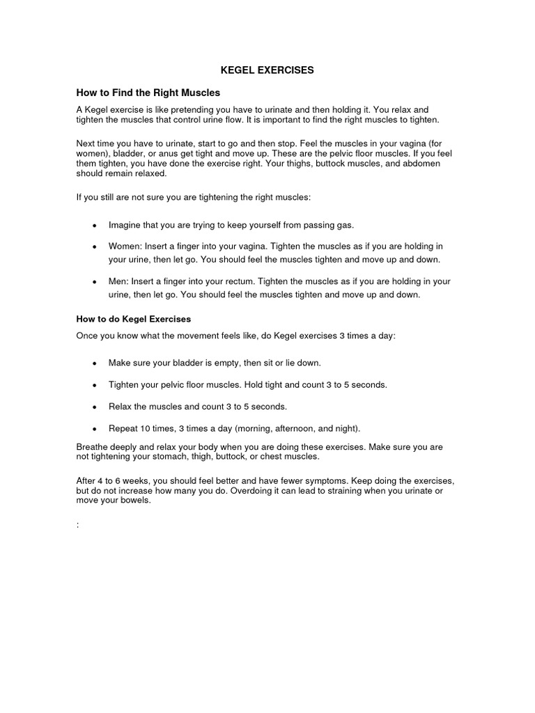 Kegel Exercises: Find and Use Muscles | PDF | Self-Improvement
