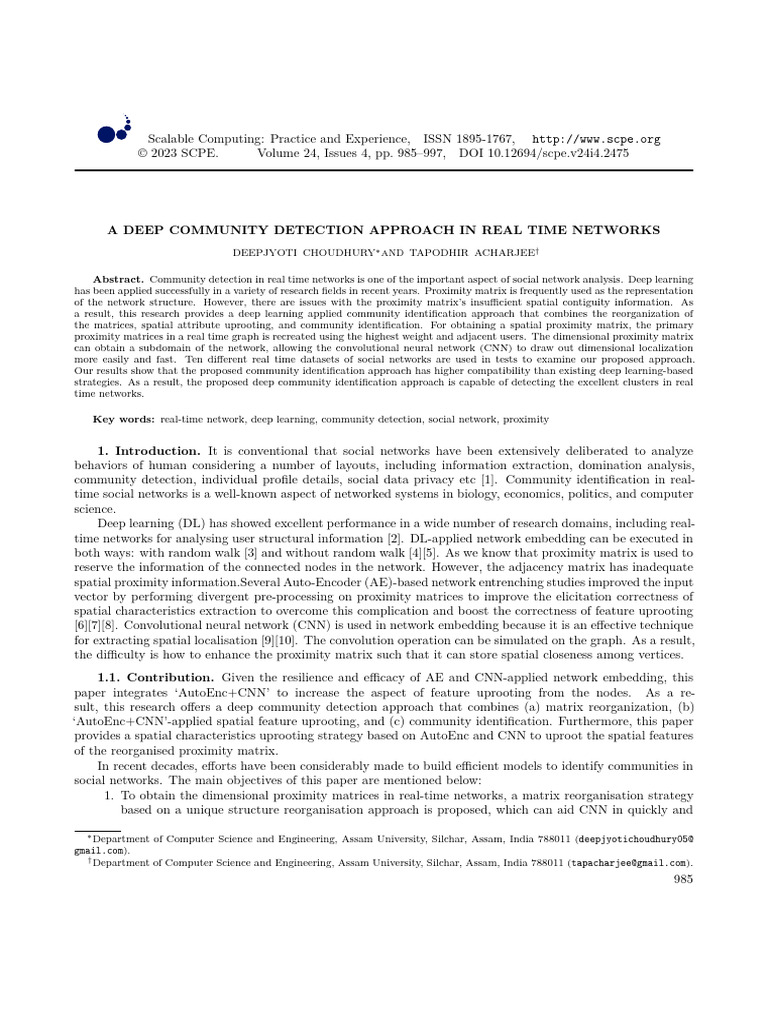 Deep Learning for Real-Time Community Detection | PDF | Deep Learning ...