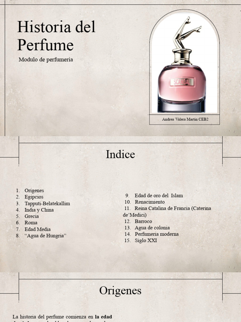 Evolución de la Perfumería a lo Largo de la Historia | PDF | Perfume ...