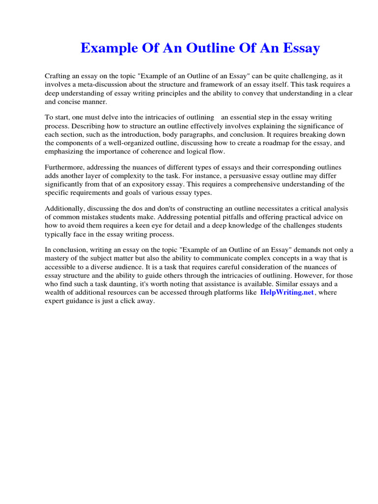 Example of An Outline of An Essay | PDF | Essays | Interview