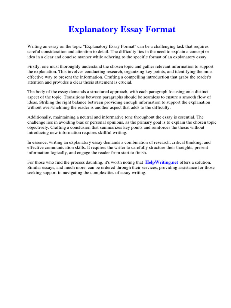 Explanatory Essay Format | PDF | Great Depression | Iago