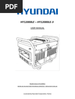 Hyundai Petrol Generator HY12000LE Manual