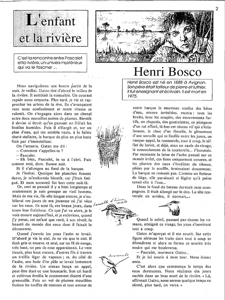 Correction Lenfant Et La Rivière | PDF