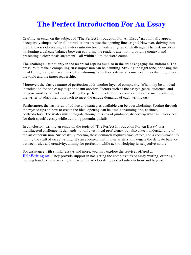 The Perfect Introduction For An Essay PDF Essays Serial Killer