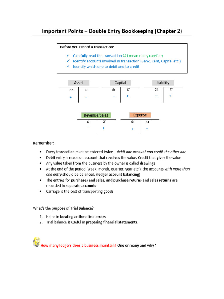 Double Entry Bookkeeping Essentials | PDF