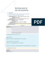 Métodos y Técnicas para La Administración de Proyectos Examen Quinto Parcial