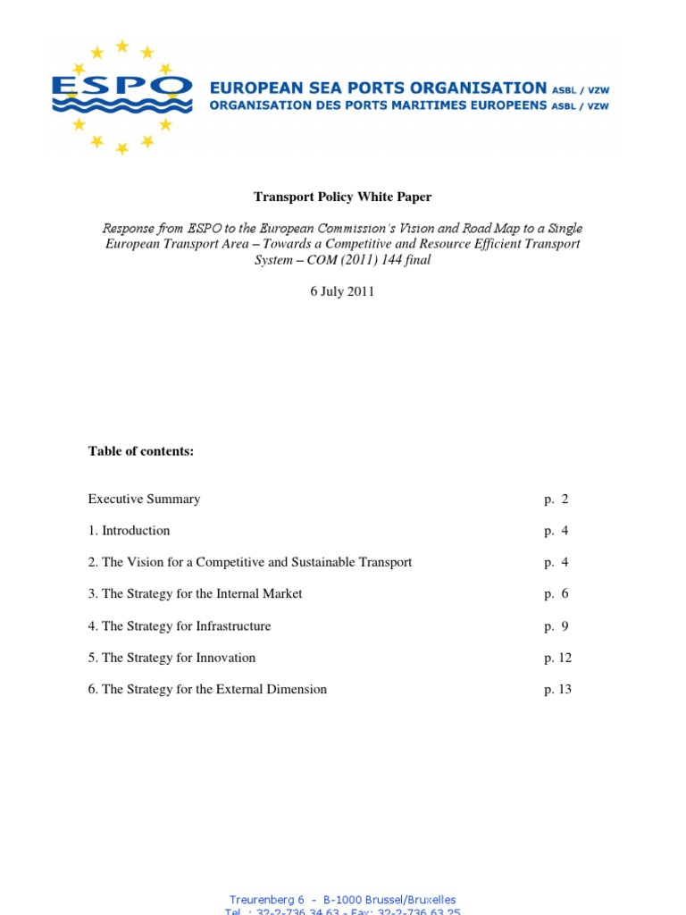 ESPO Response to EU Transport Policy | PDF | European Union ...