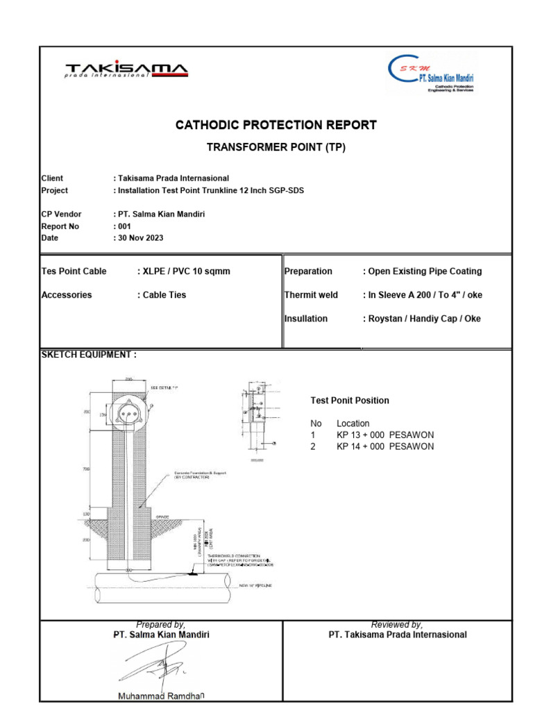 Cathodic Protection Test Point Report | PDF