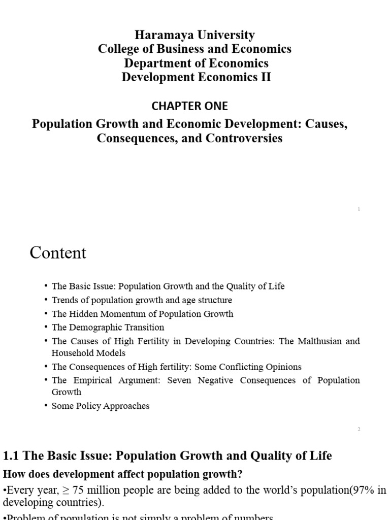 Population Growth and Economic Impact | PDF | Economic Growth | World ...