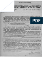 VERDECIA Vitier, Gerardo. Antinomias de La Creación en La Ciencia y El Arte.
