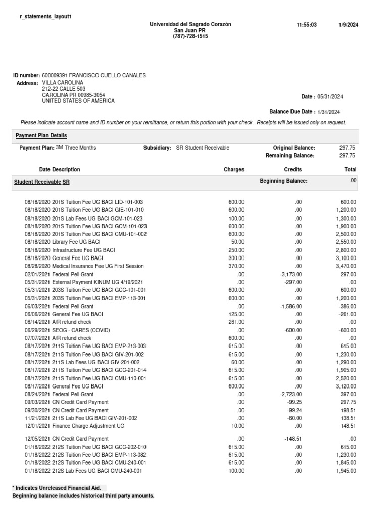 O5x0qvkv1lg3cd3b2pd5sqf411!55!01 AM CourseFeeStatement | PDF | Fee ...
