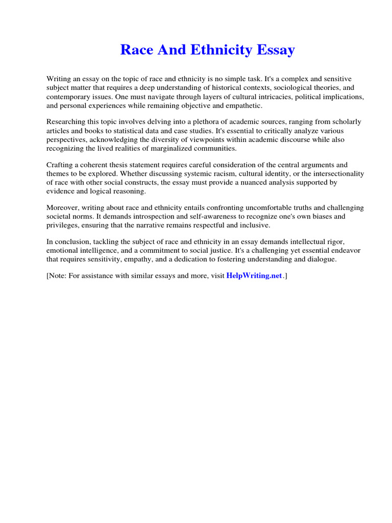 Race and Ethnicity Essay | PDF | Tuna | Overfishing