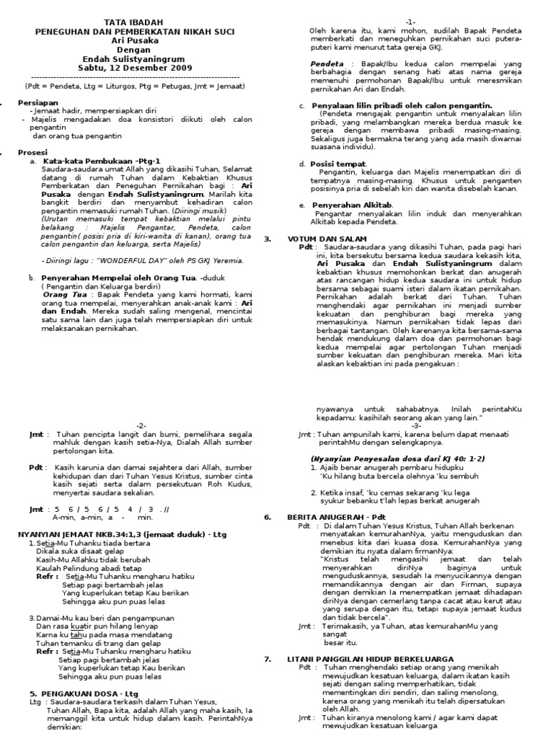 Liturgi Pernikahan Ari Pdf