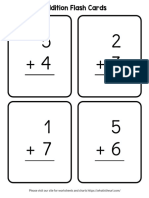 Free Addition Flash Cards Printable Math Facts 0 12 Flashcards