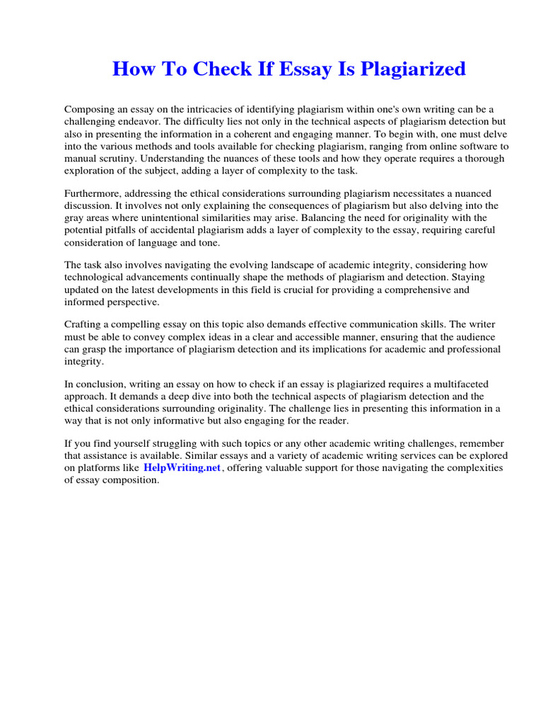 How To Check If Essay Is Plagiarized PDF Plagiarism Dances