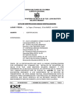 Acta de Certificacion de No Mantenimiento AUS-084 Unidad Centralizadora