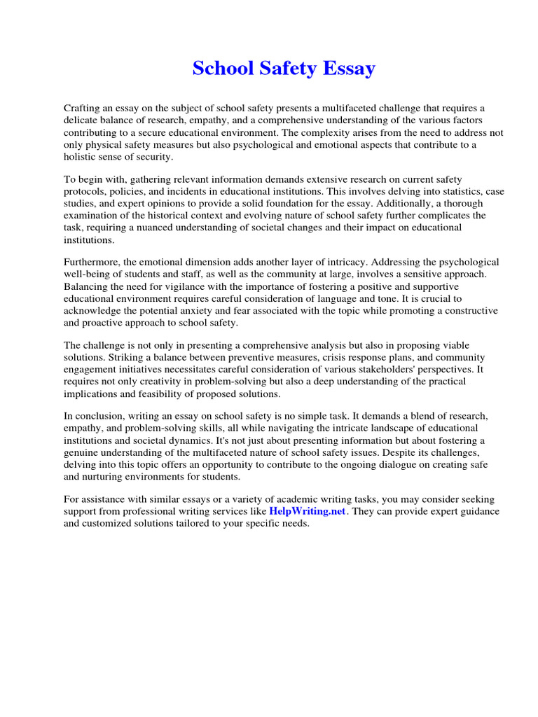 School Safety Essay PDF Composite Material Disability