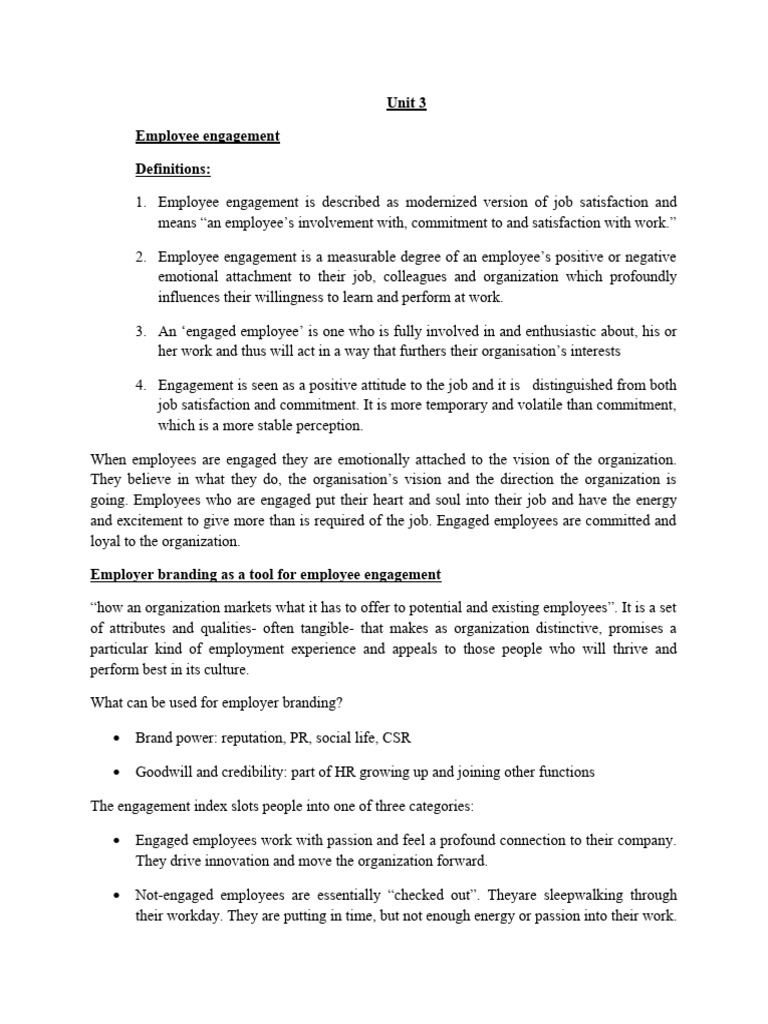 Employee Engagement Essentials Pdf Recruitment Validity Statistics