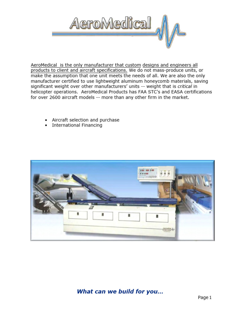 Custom AeroMedical Solutions for Aircraft | PDF | Switch | Pump