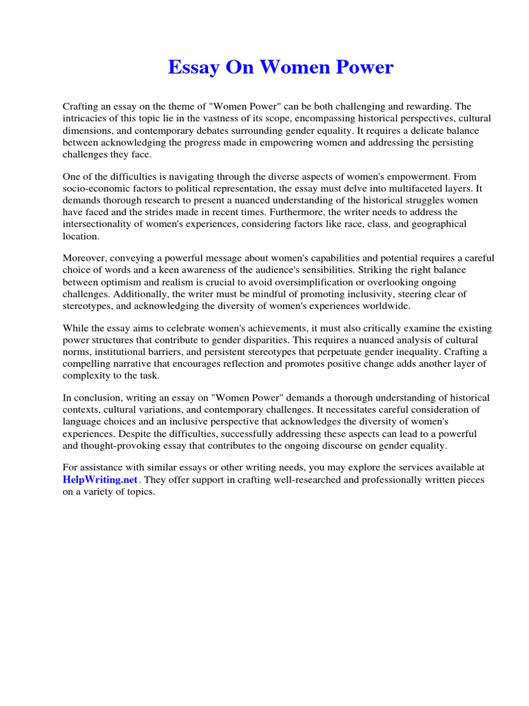 Essay On Women Power PDF Watergate Scandal United States Travel