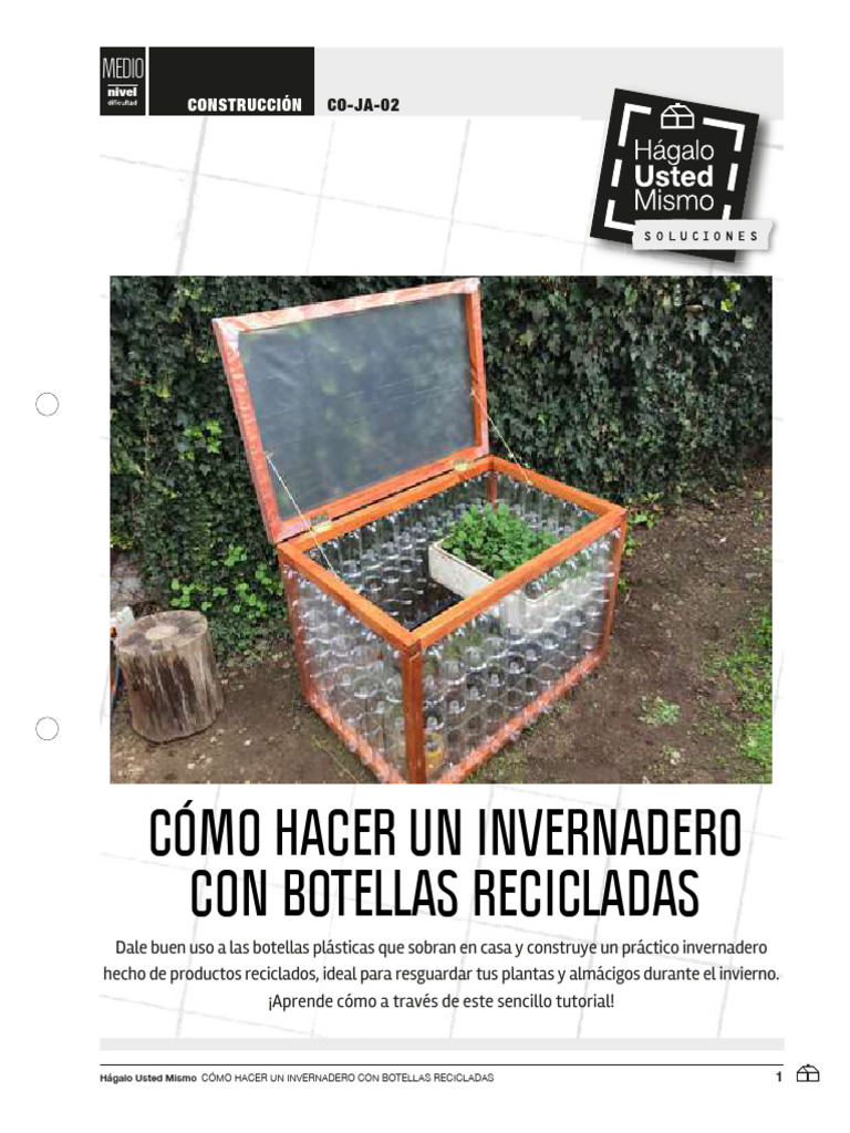 CO JA 02 Como Hacer Un Invernadero Con Botellas Recicladas | PDF |  Invernadero | Materiales, image size:768x1024