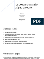 Cálculo de Concreto Armado Do Galpão Proposto