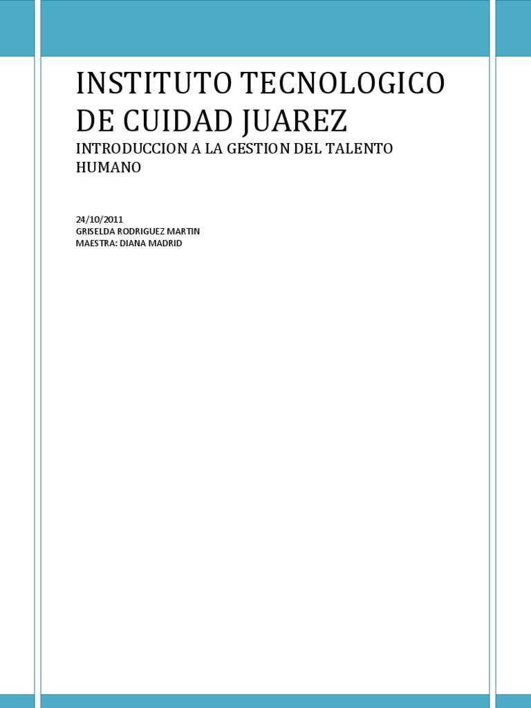 Introducción a la Gestión del Talento Humano | PDF | Gestión del ...