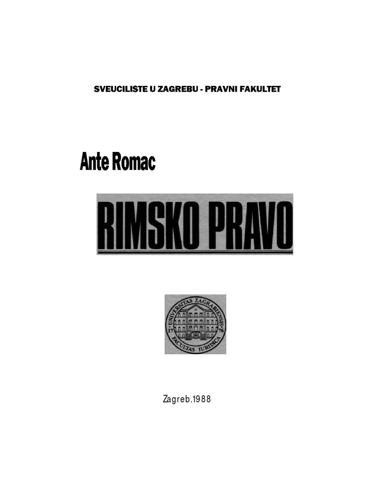 A. Romac Rimsko Pravo | PDF
