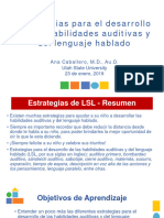 Estrategias para El Desarrollo de Las Habilidades Auditivas y Del Lenguaje Hablado