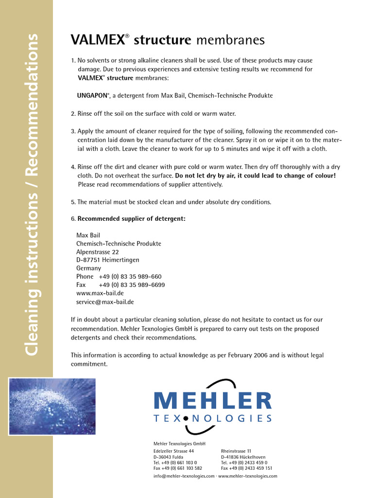Cleaning Instructions | PDF | Secondary Sector Of The Economy ...