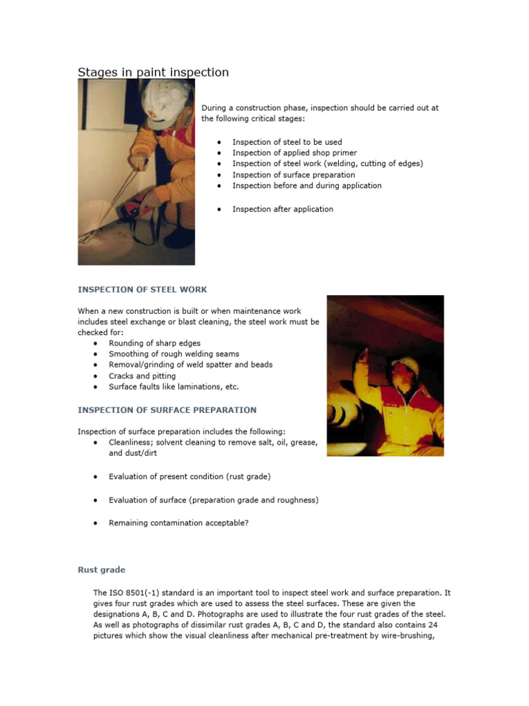 Paint Inspection Stages and Standards | PDF | Humidity | Chemistry