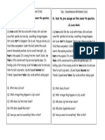 Comprehesnion Worksheet Commas