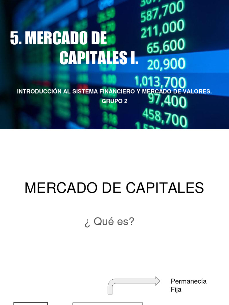Introducción al Mercado de Capitales | PDF | Bolsa | Bolsa de Nueva York