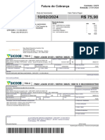 Fatura de Cobrança Fatura de Cobrança: Número Do Contrato: Data de Vencimento: Valor Total A Pagar