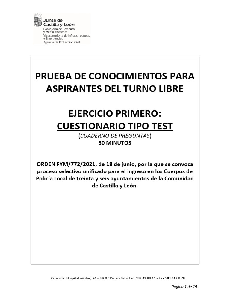 Cuestionario+tipo+test+24 10 2021 | PDF | Judicaturas | Homicidio