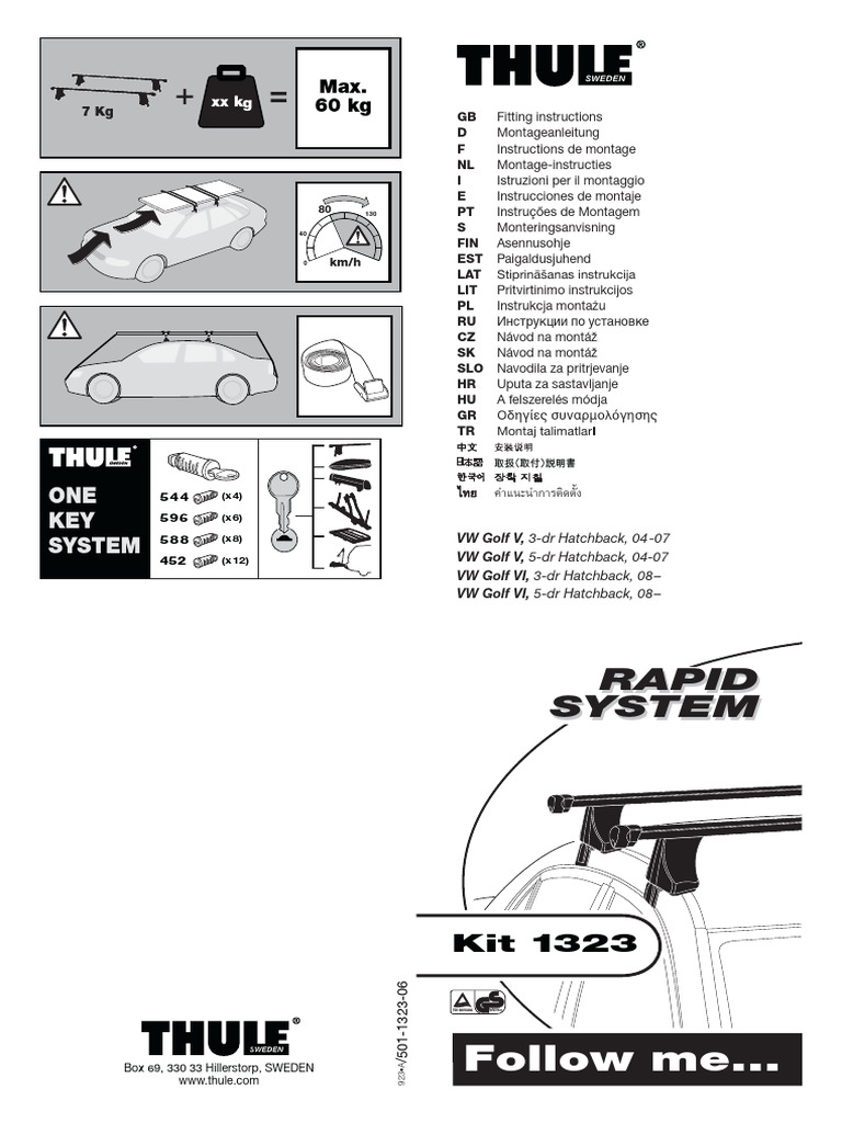 Thule Roof Bar Instructions PDF