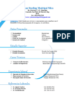 Currículum Johan Madrigal