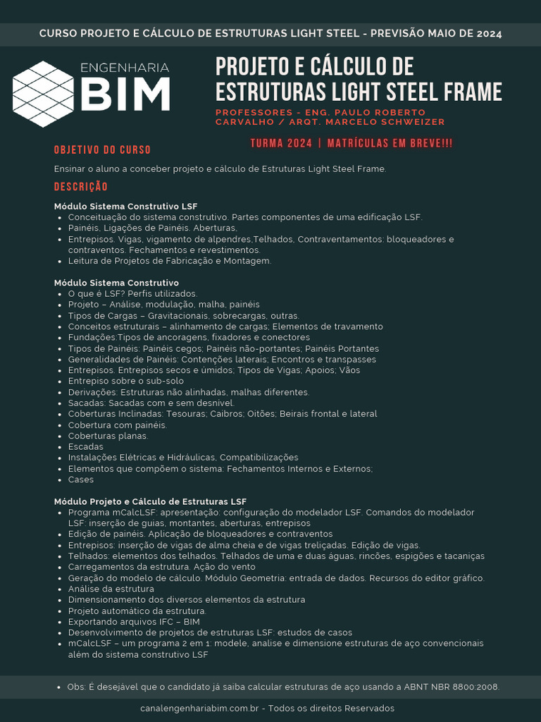 Curso de Projeto em Steel Frame | PDF | BIM | Engenharia