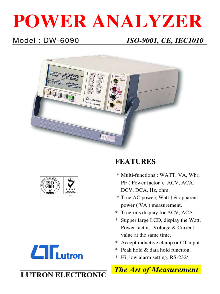DW-6090 Power Analyzer Overview | PDF | Alternating Current | Power Supply