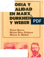 Teoria y realidad en Marx Durkheim y Weber