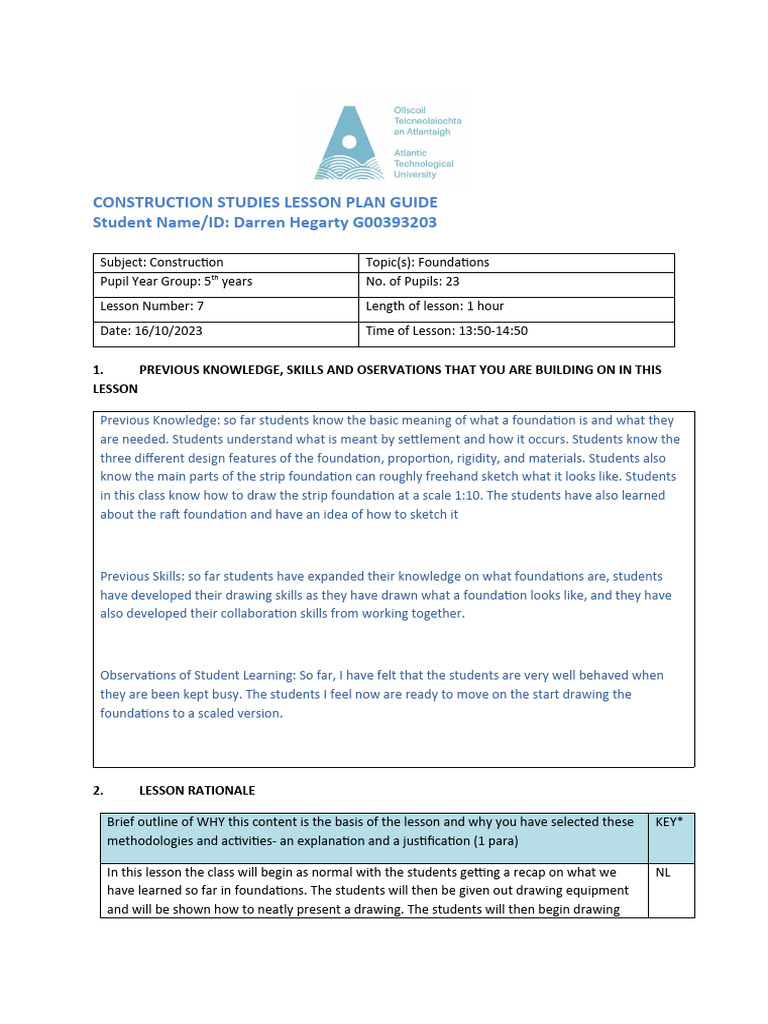 Lesson Plan 7 Cs | PDF | Teachers | Learning
